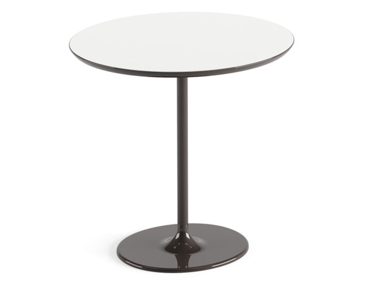 dizzie side table / white laminated top / gloss moka base