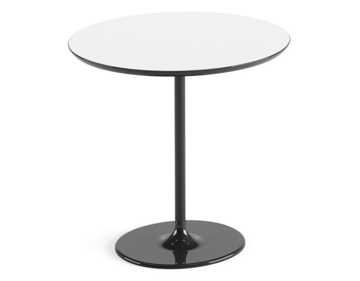 dizzie side table / white laminated top / gloss black base