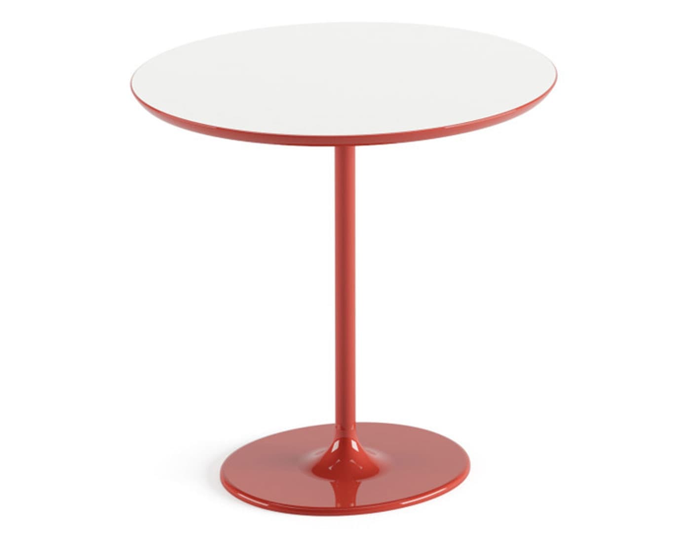 dizzie side table / white laminated top / gloss red base