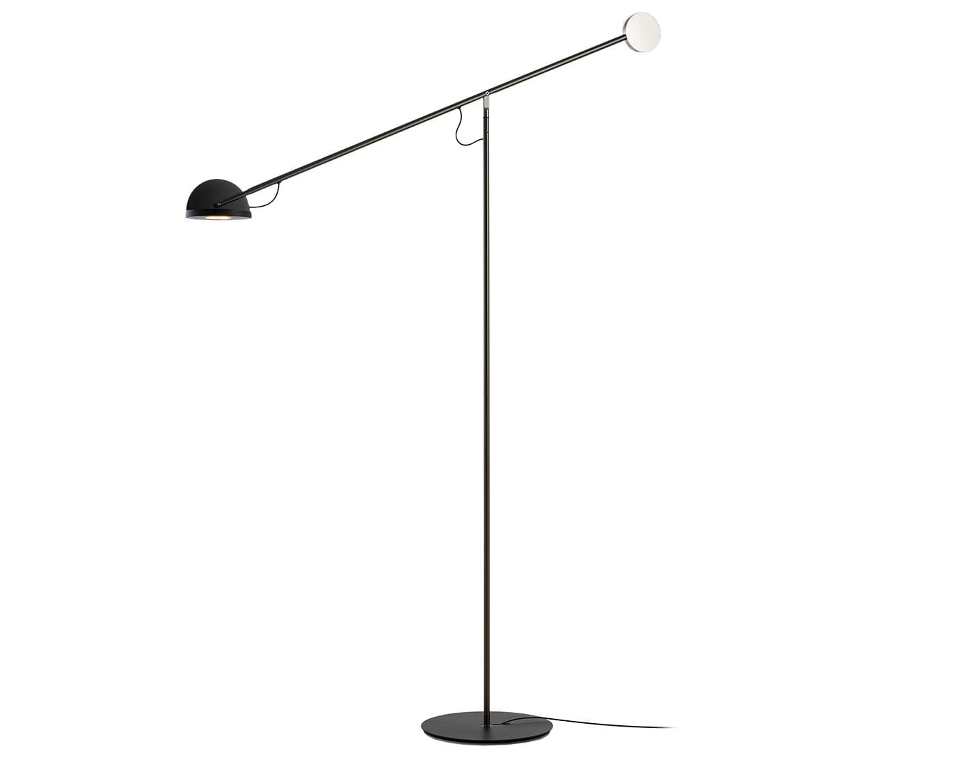 Copérnica P Floor Lamp / graphite structure - satin nickel - black diffuser