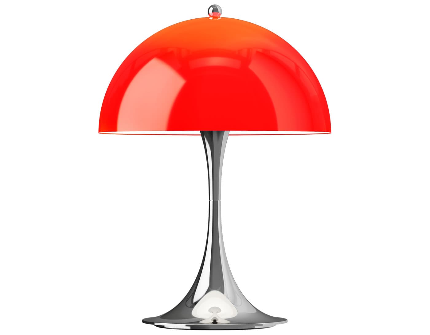 Panthella 250 Portable Table Lamp / opal red / chrome