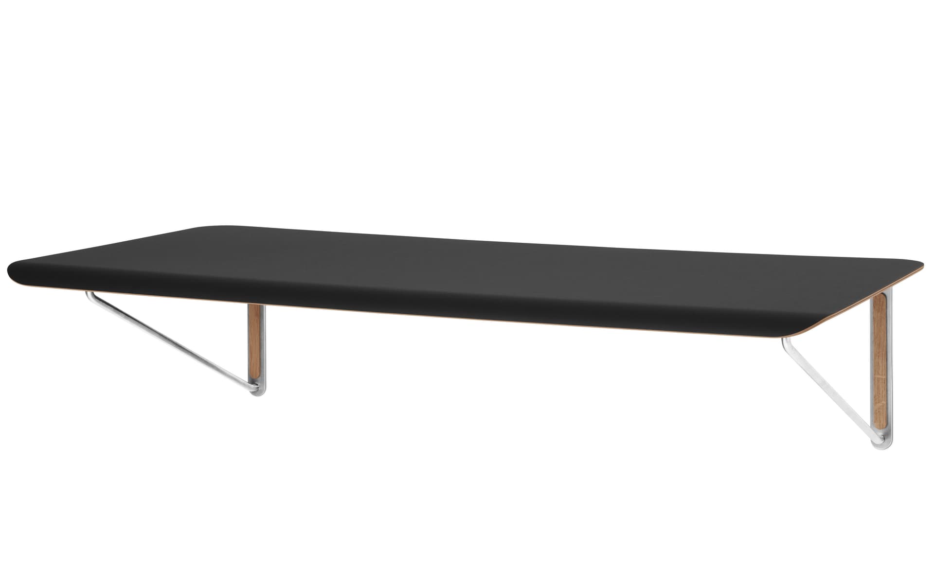 Wall Desk / nero ingo laminate top / white oiled oak & stainless steel supports / no added drawer