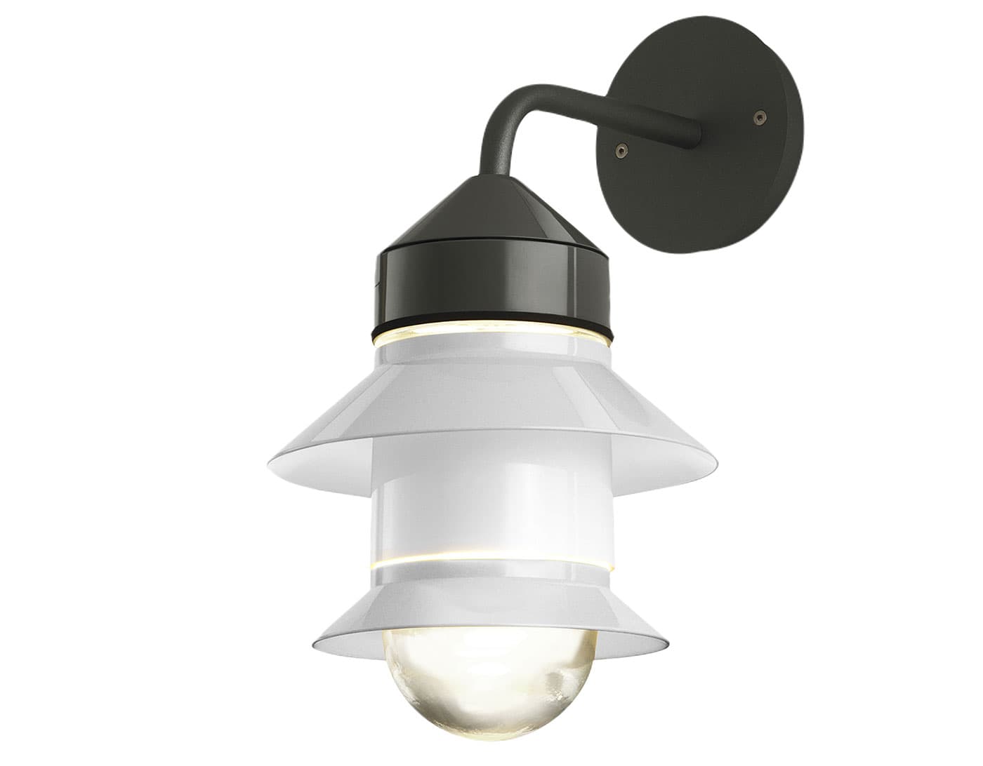 Santorini Fixed Stem Wall Fixture / white