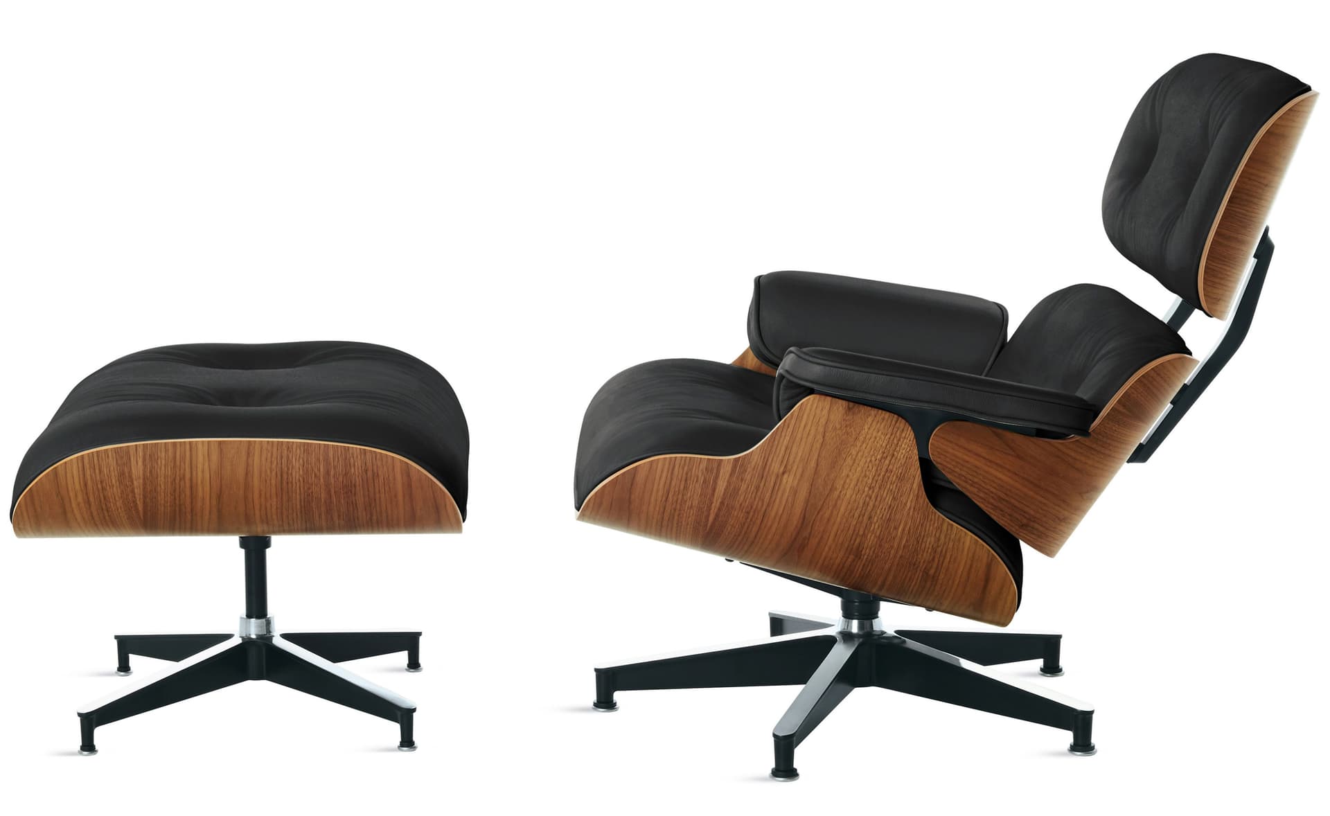 standard height / walnut / leather black 2109