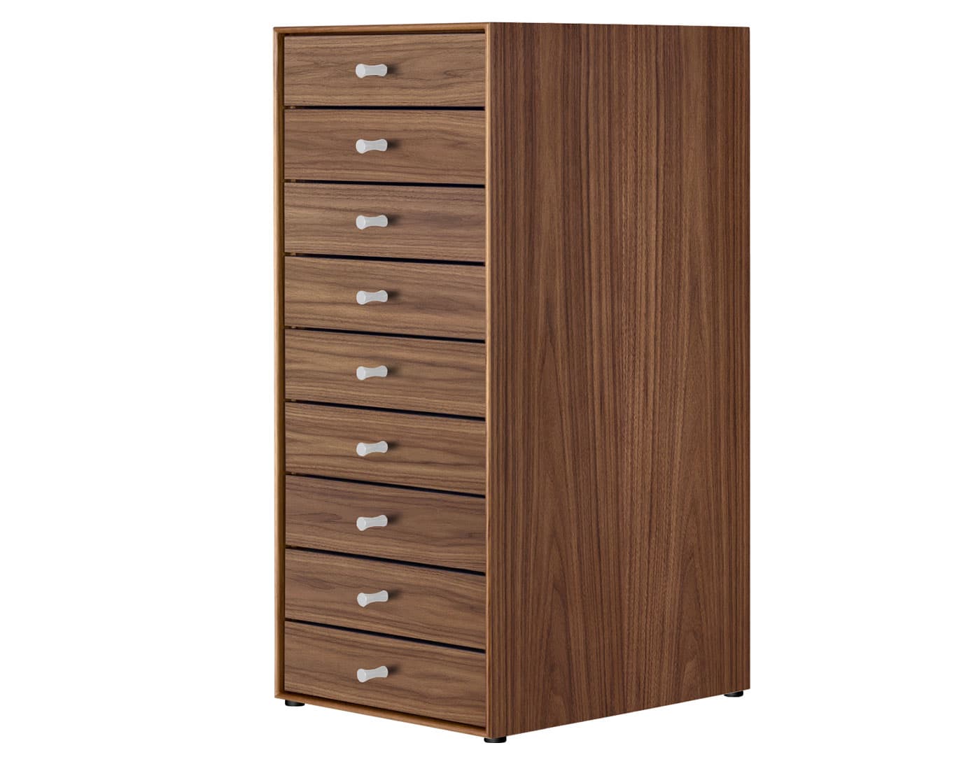 nelson miniature chest 9 drawer / walnut case & walnut drawers / no base / studio white