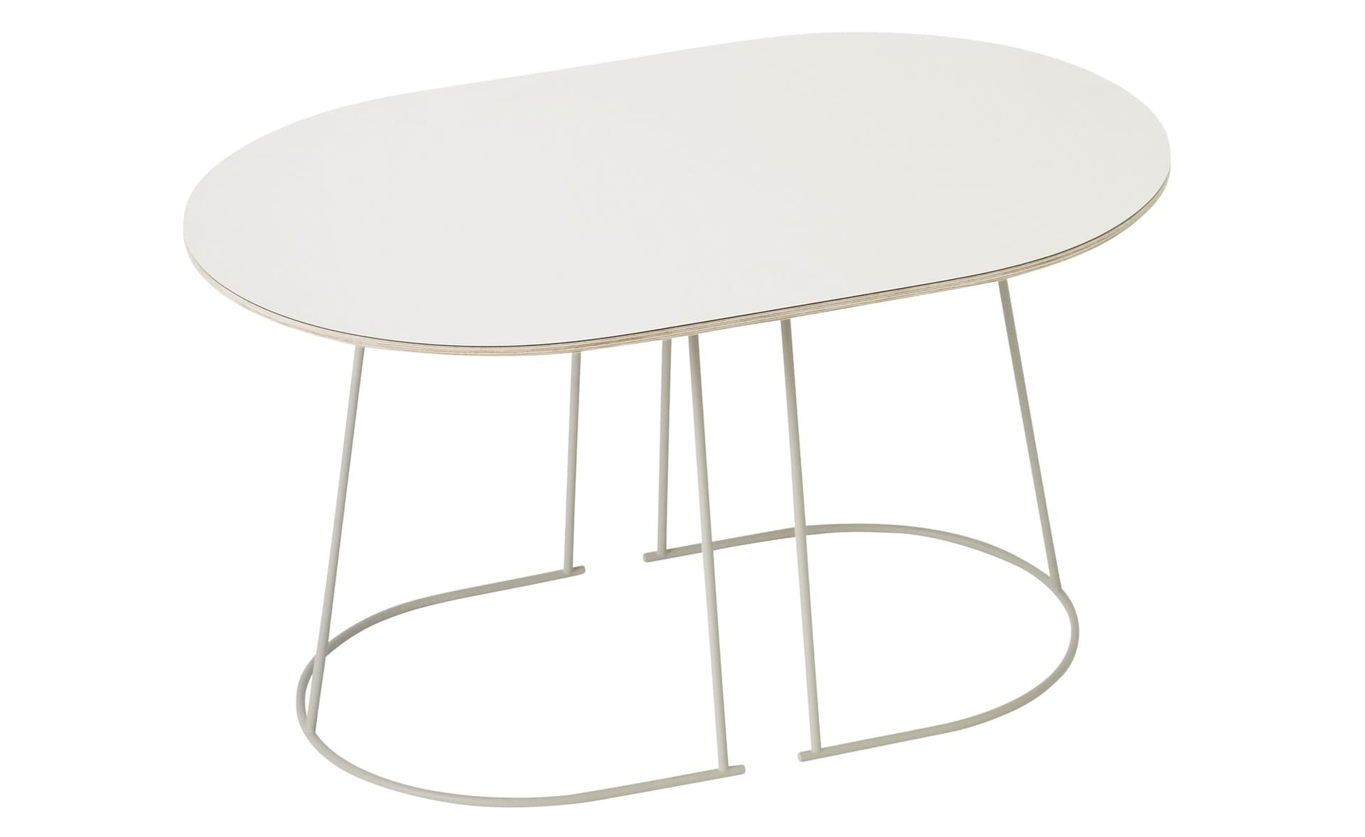 Airy Coffee Table / small - 26.8" x 17.3" / off-white nanolaminate top / off-white base