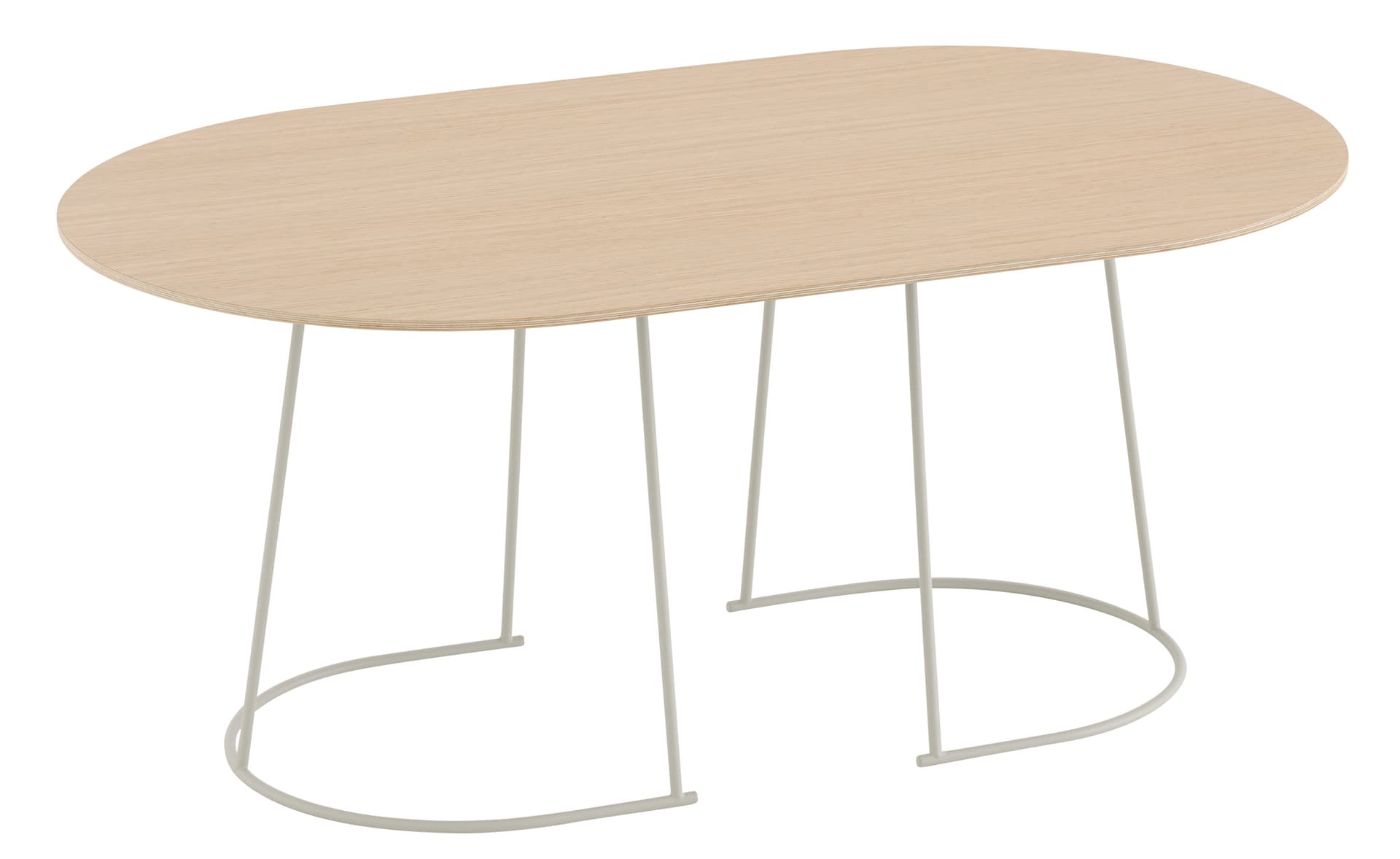 Airy Coffee Table / medium - 34.6" x 20.3" / lacquered oak veneer top / off-white base