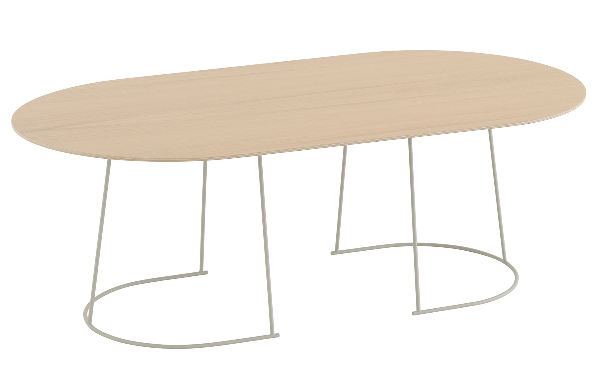 Airy Coffee Table / large - 47.2" x 25.6" / lacquered oak veneer top / off-white base