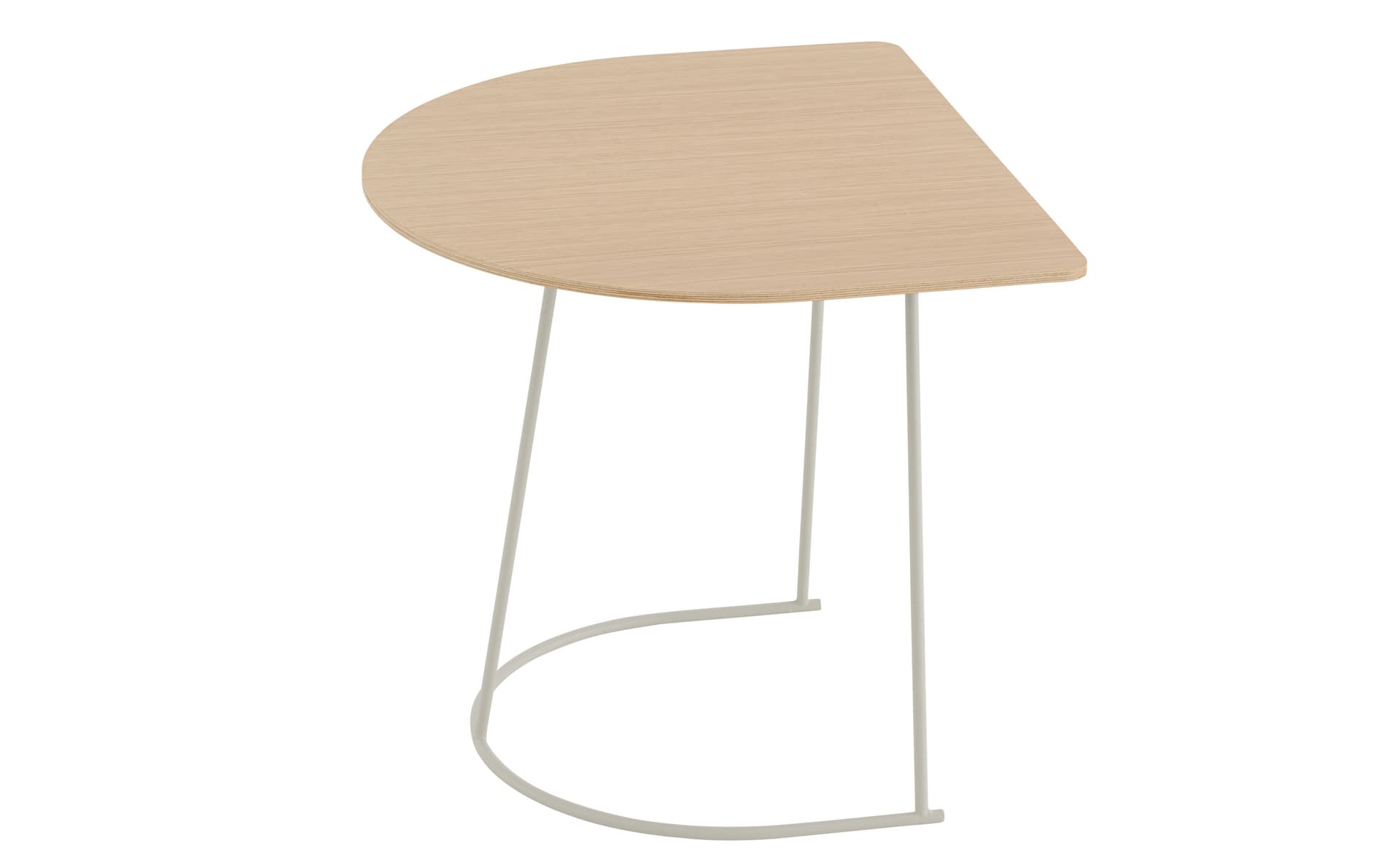airy half size coffee table / lacquered oak veneer top / off-white base