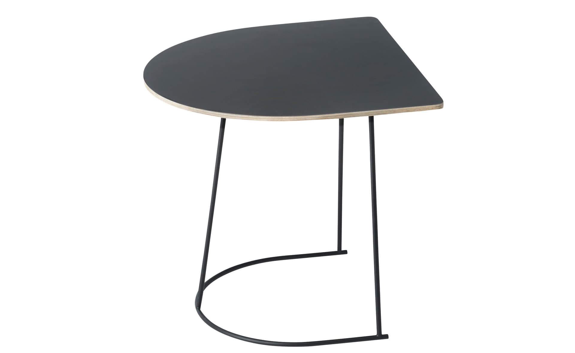 airy half size coffee table / black nanolaminate top / black base