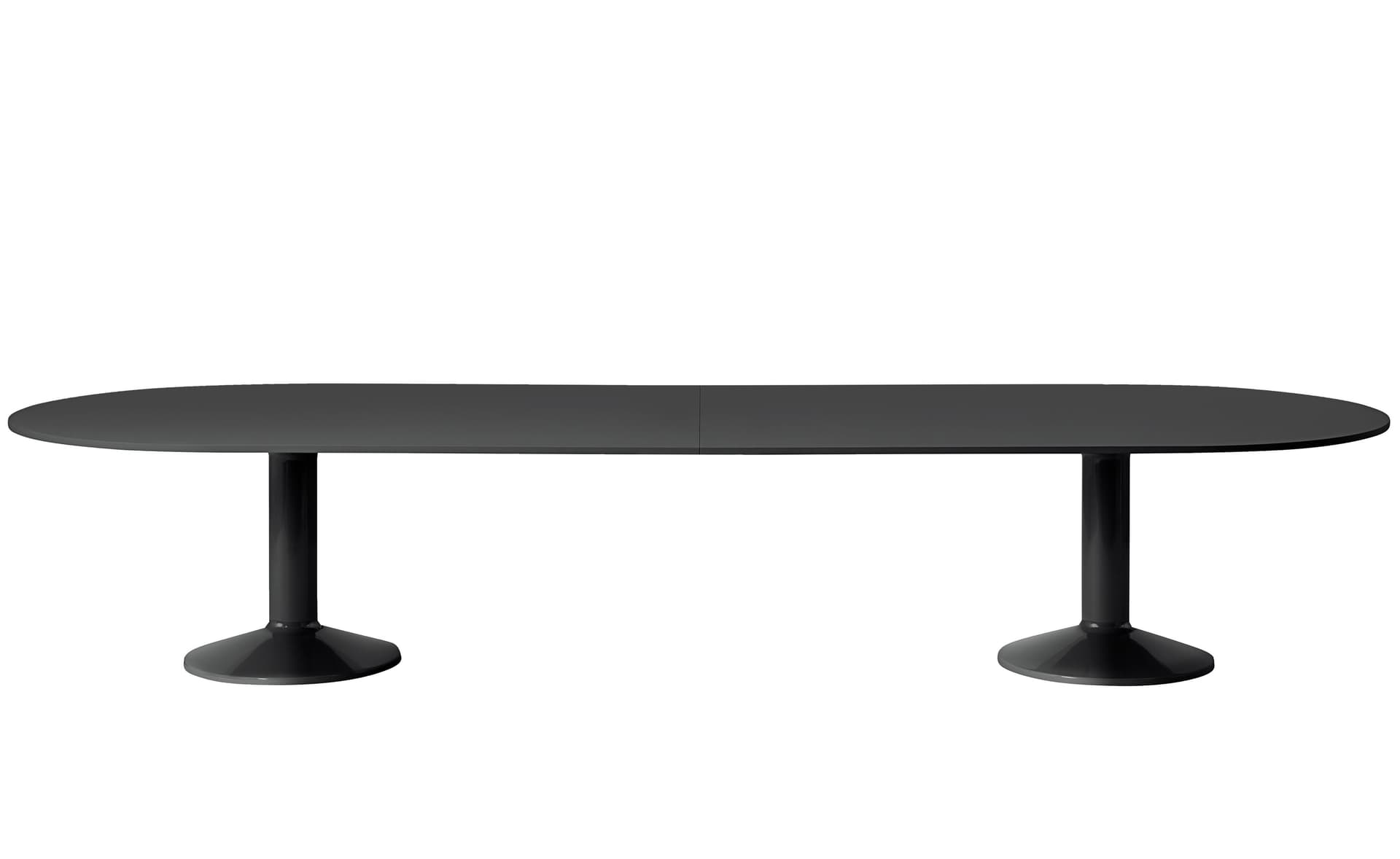 Midst Conference Table / 155.5" length / black linoleum top / black base