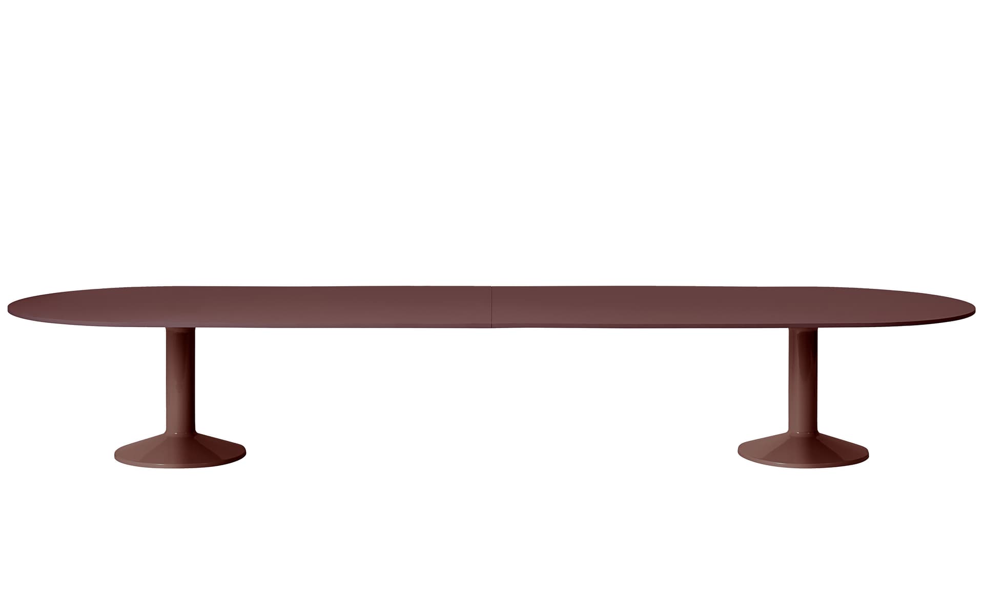 Midst Conference Table / 181.1" length / dark red linoleum top / dark red base