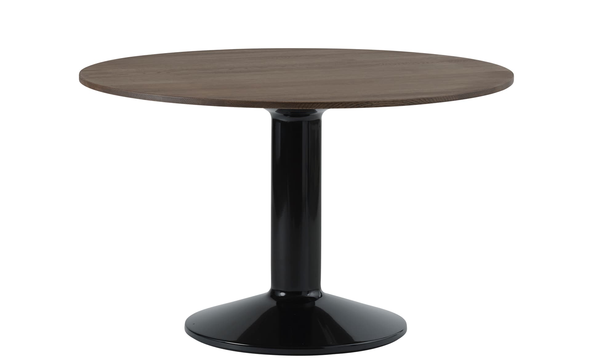 Midst Dining Table / 47.3" diameter - dark oiled oak top / black base