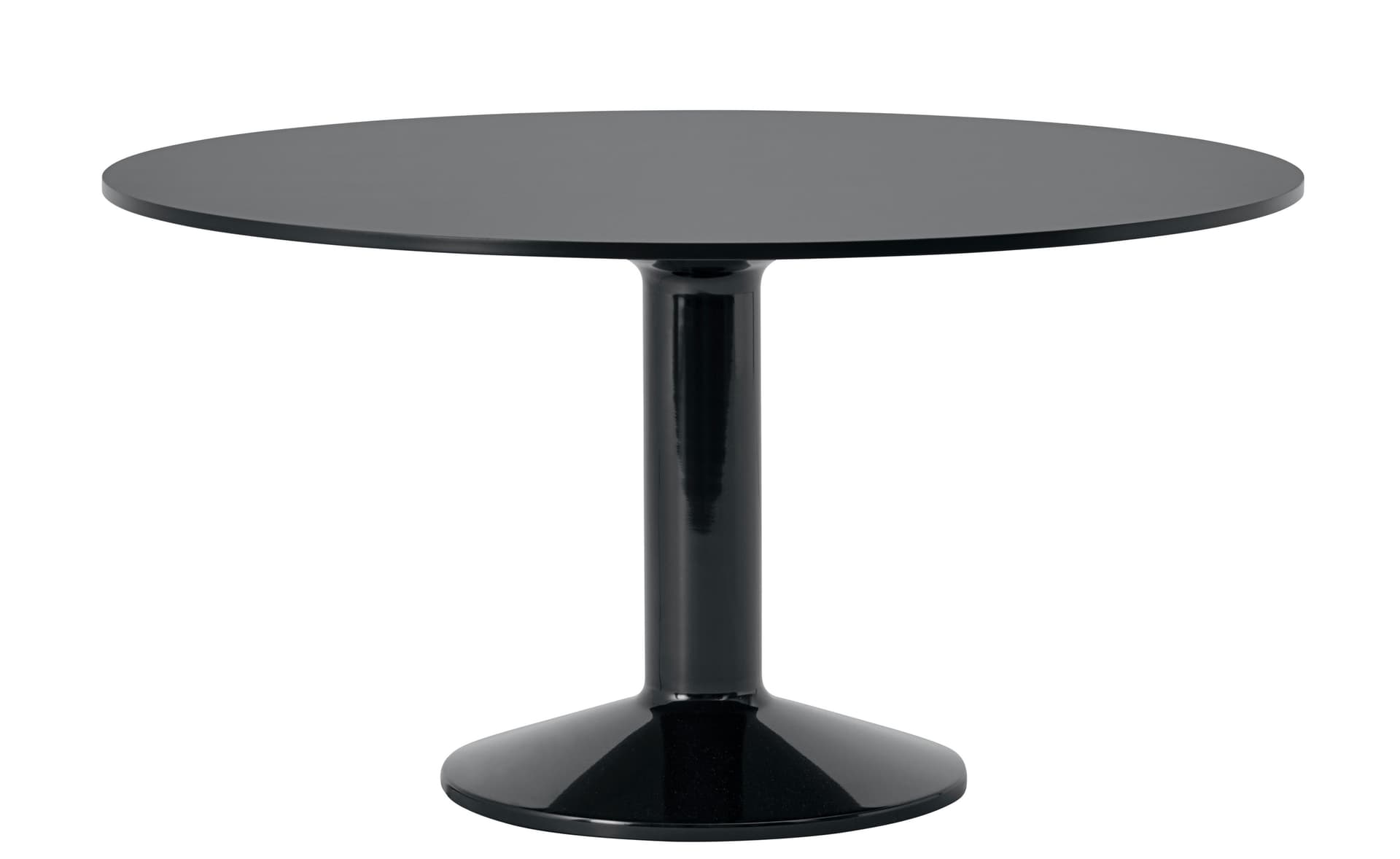 Midst Dining Table / 55.1" diameter - black linoleum top / black base