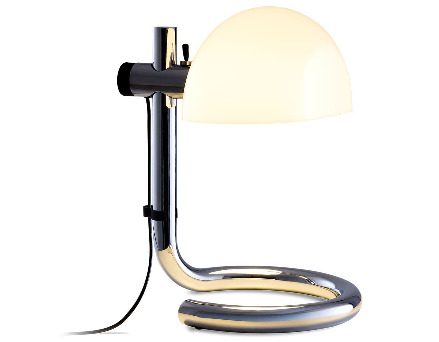 Lauro Table Lamp / white shade / chrome base