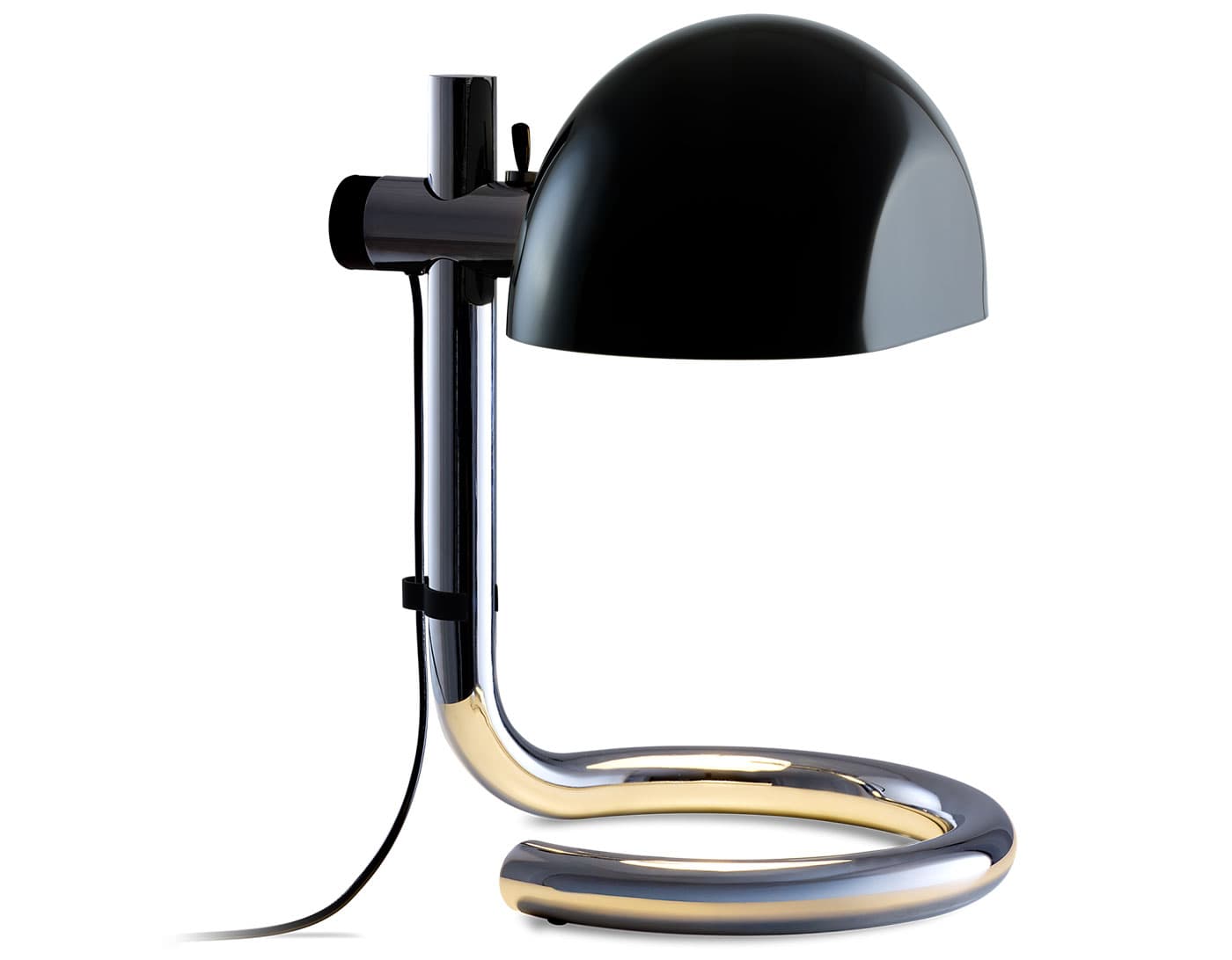 Lauro Table Lamp / black shade / chrome base