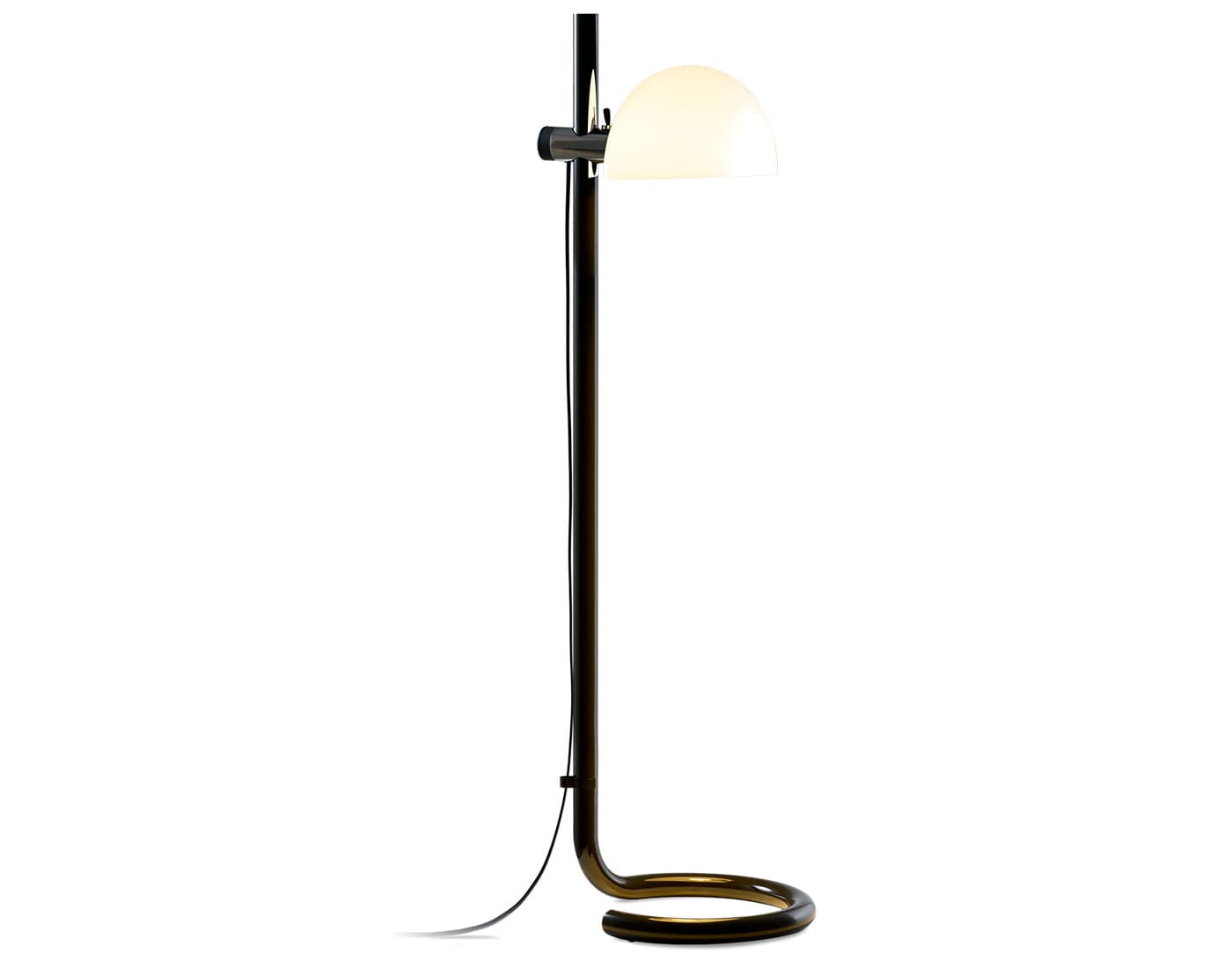 Lauro Floor Lamp / white shade / dark brown base