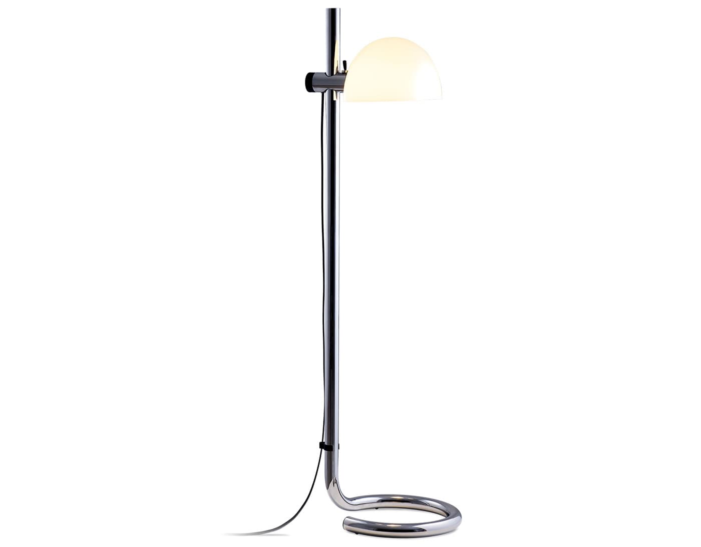 Lauro Floor Lamp / white shade / chrome base