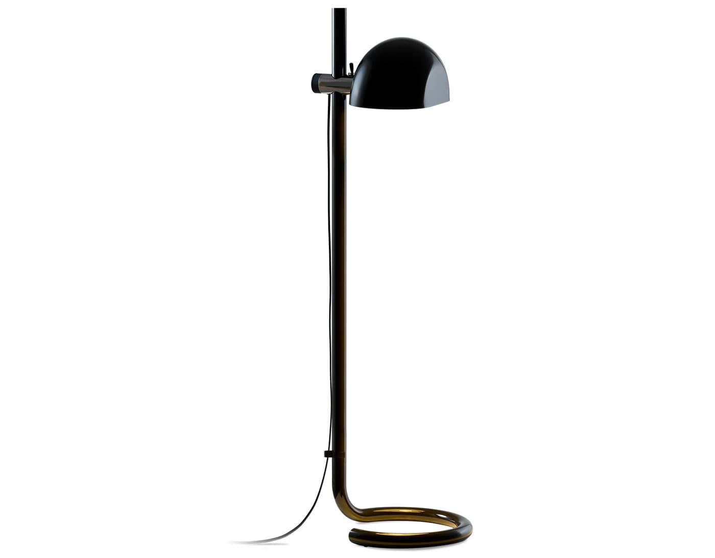 Lauro Floor Lamp / black shade / dark brown base