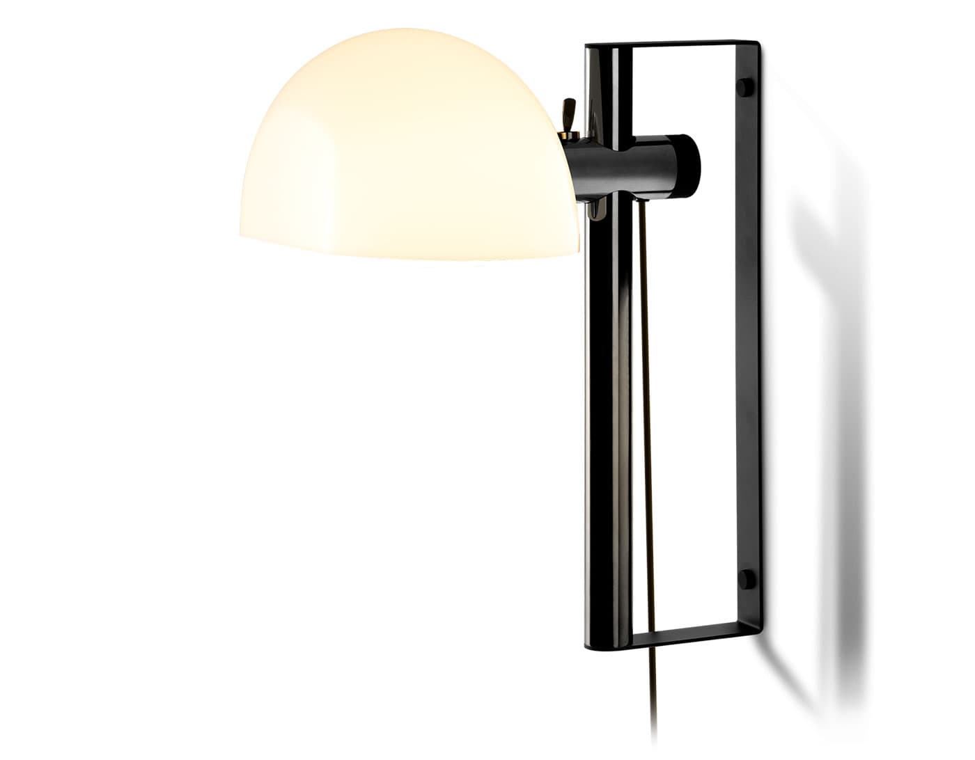 Lauro Wall Lamp / white shade / dark brown base