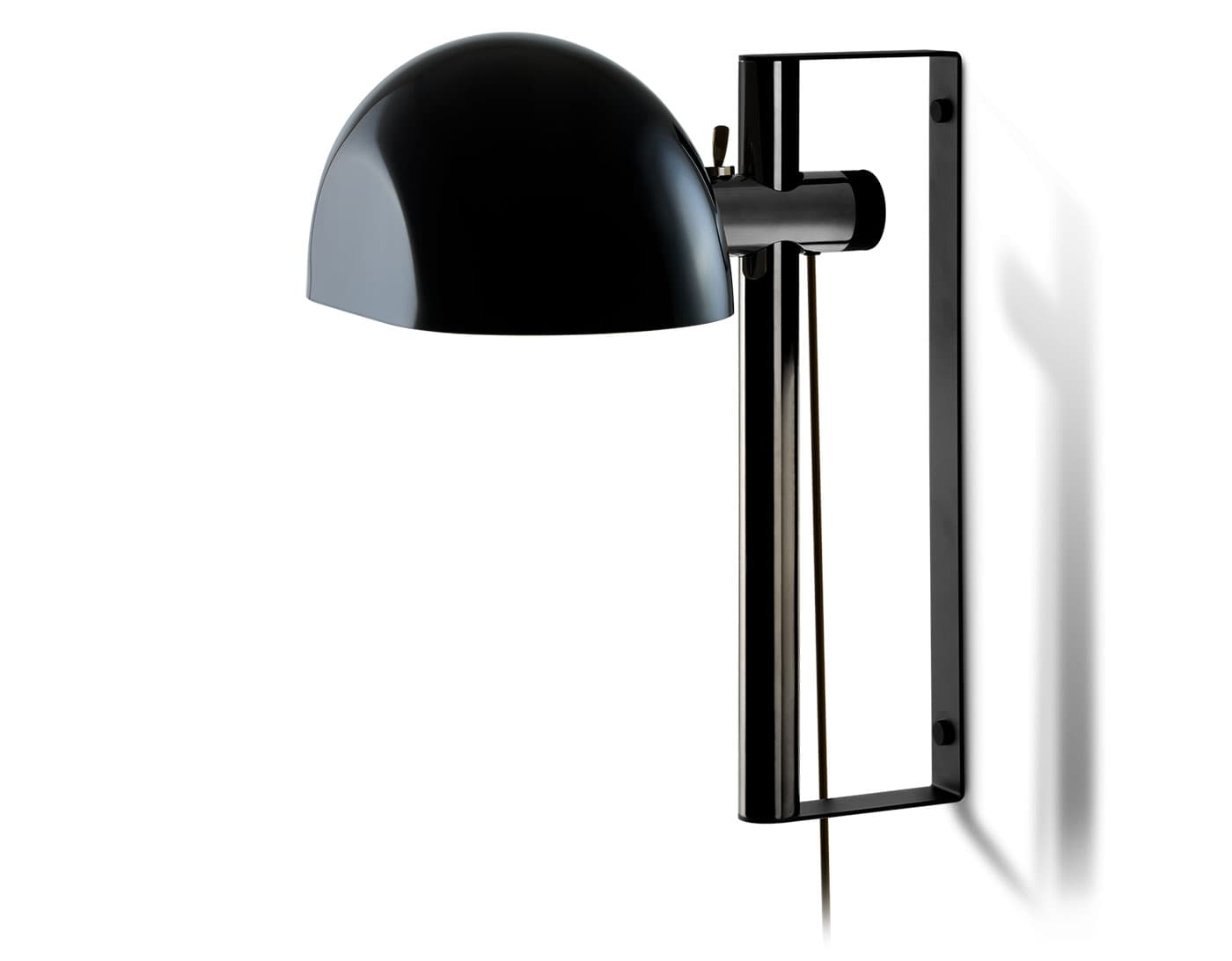 Lauro Wall Lamp / black shade / dark brown base