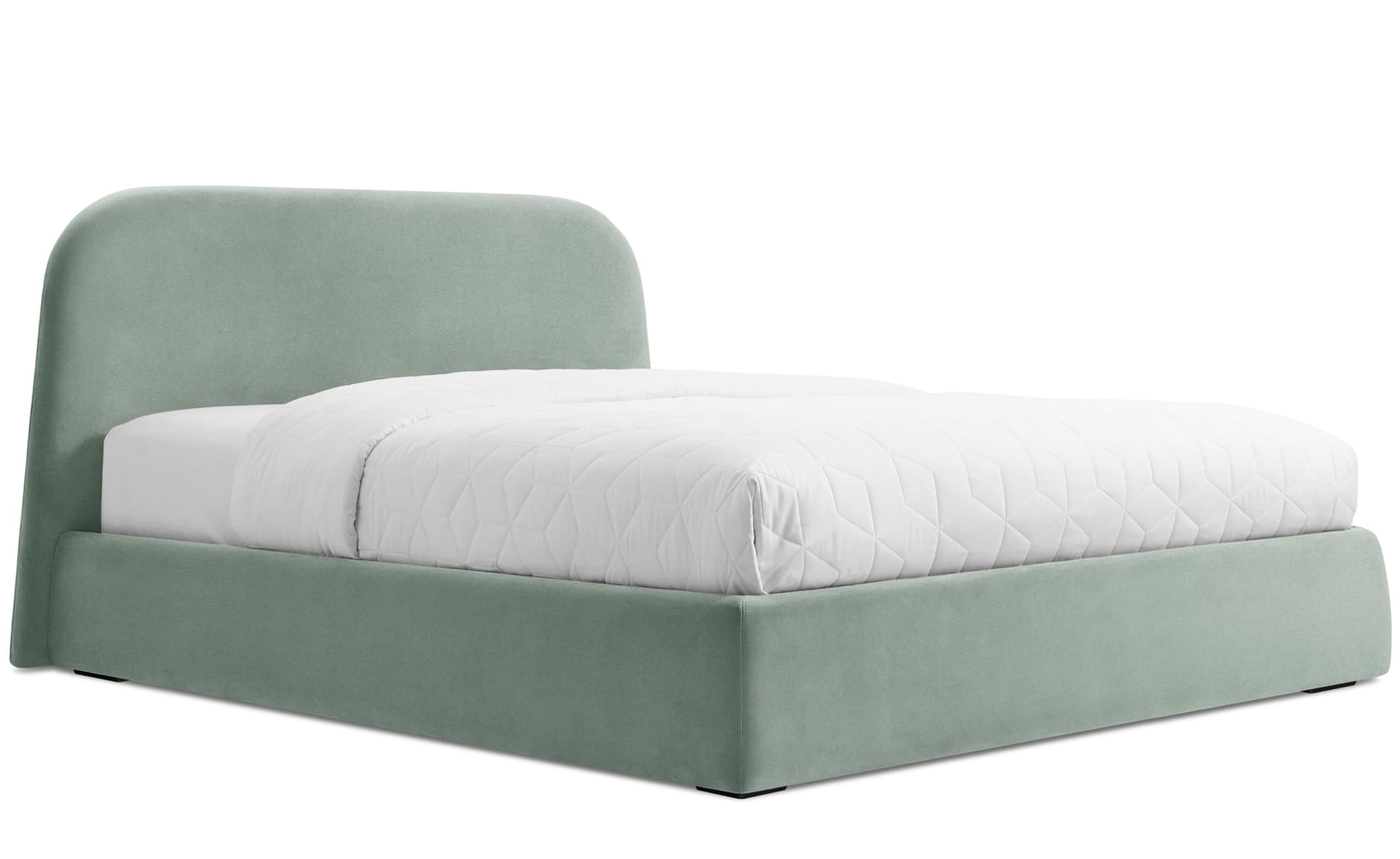 lid storage bed / Queen - Breezy Blue Velvet