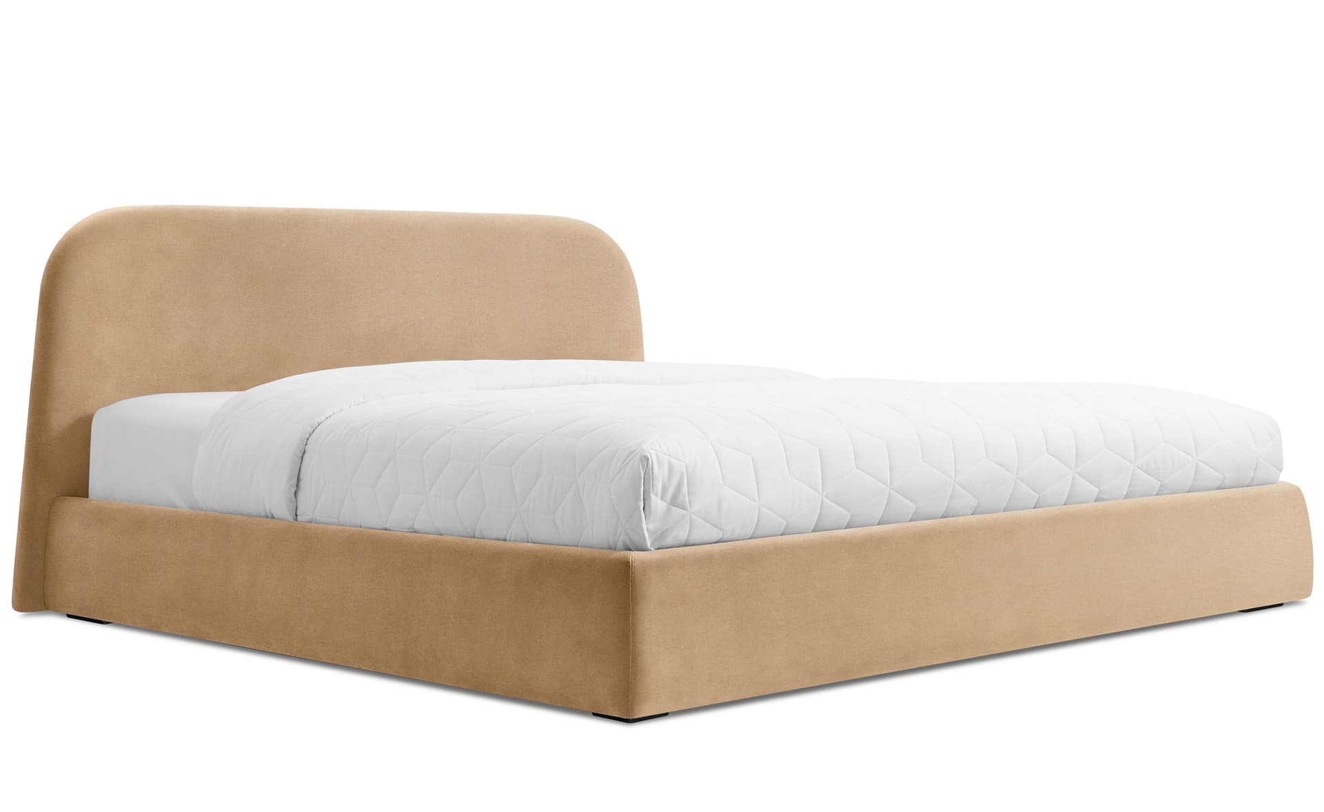 lid storage bed / King - Camel Velvet