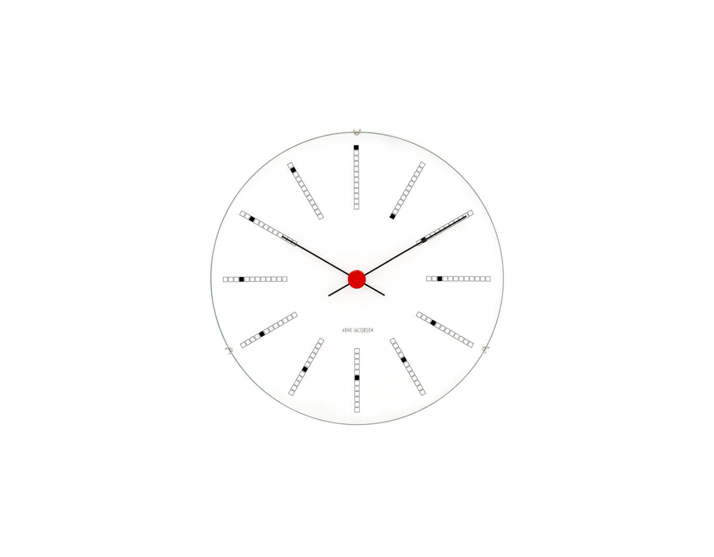 arne jacobsen banker's clock / small - white clock face (6.3" diameter)