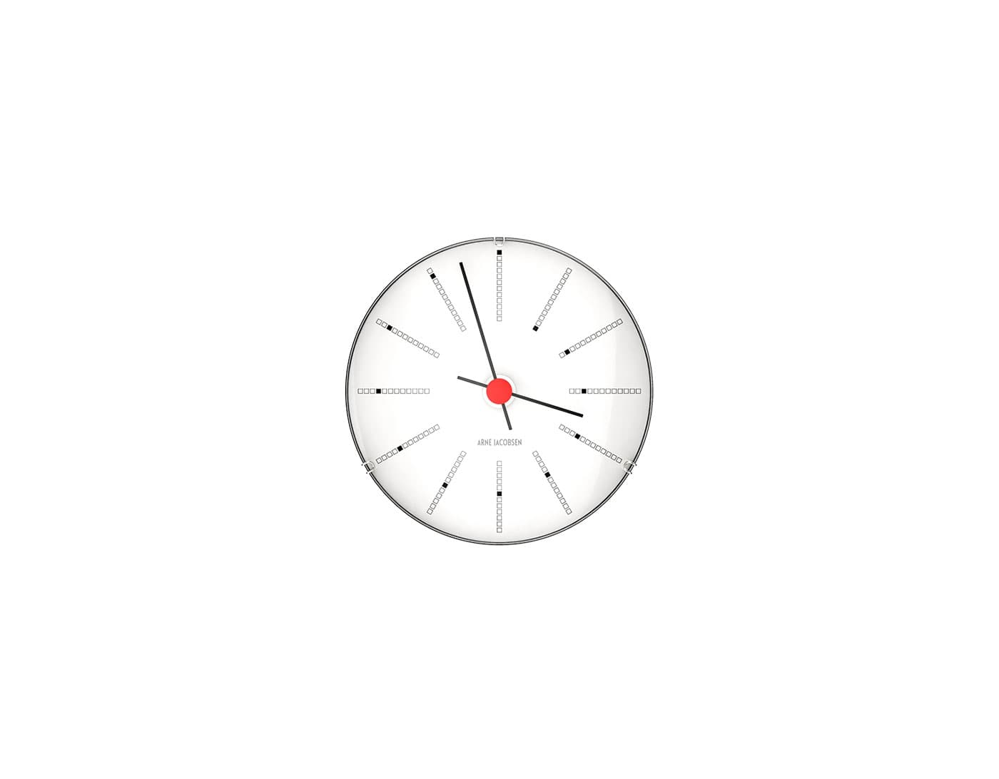 arne jacobsen banker's clock / extra small - white clock face (4.7" diameter)