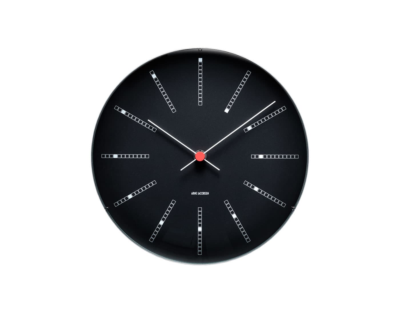 arne jacobsen banker's clock / medium - black clock face (8.3" diameter)