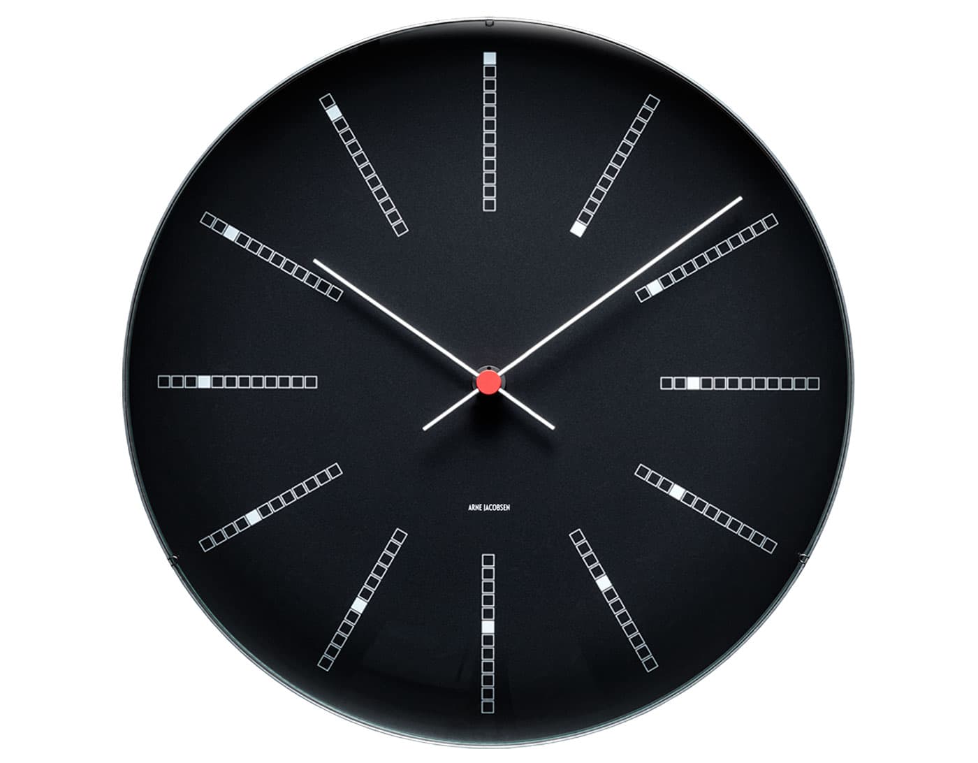arne jacobsen banker's clock / large - black clock face (11.4" diameter)