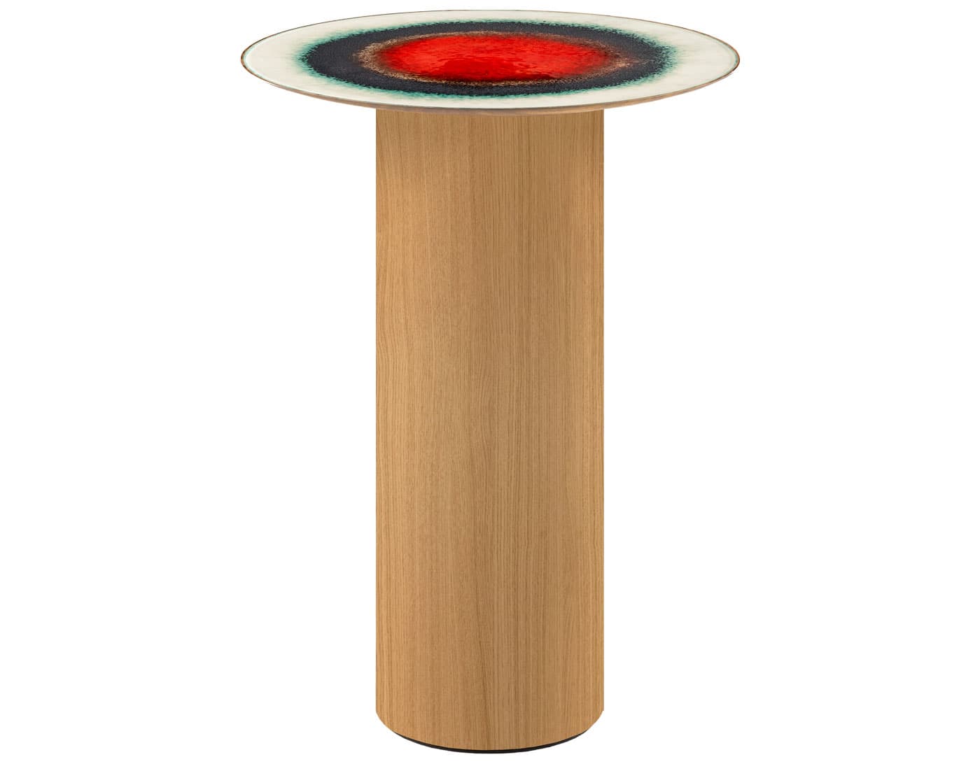 Mangiafuoco Side Table / oak / 13.75" diameter / 19" height - mars
