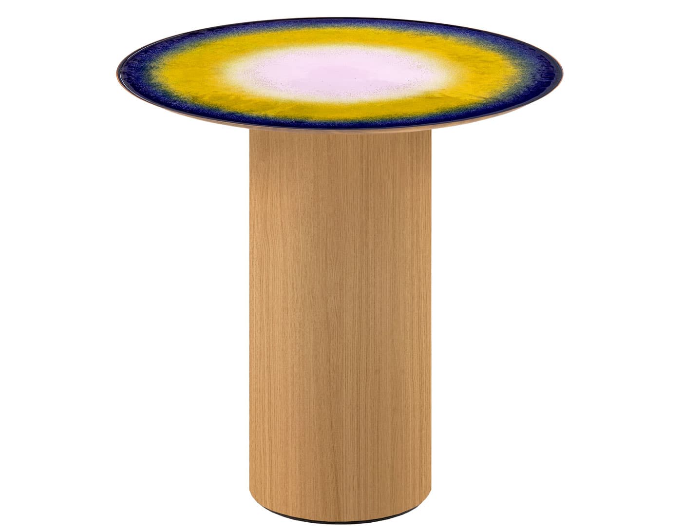 Mangiafuoco Side Table / oak / 17.75" diameter / 17" height - saturn