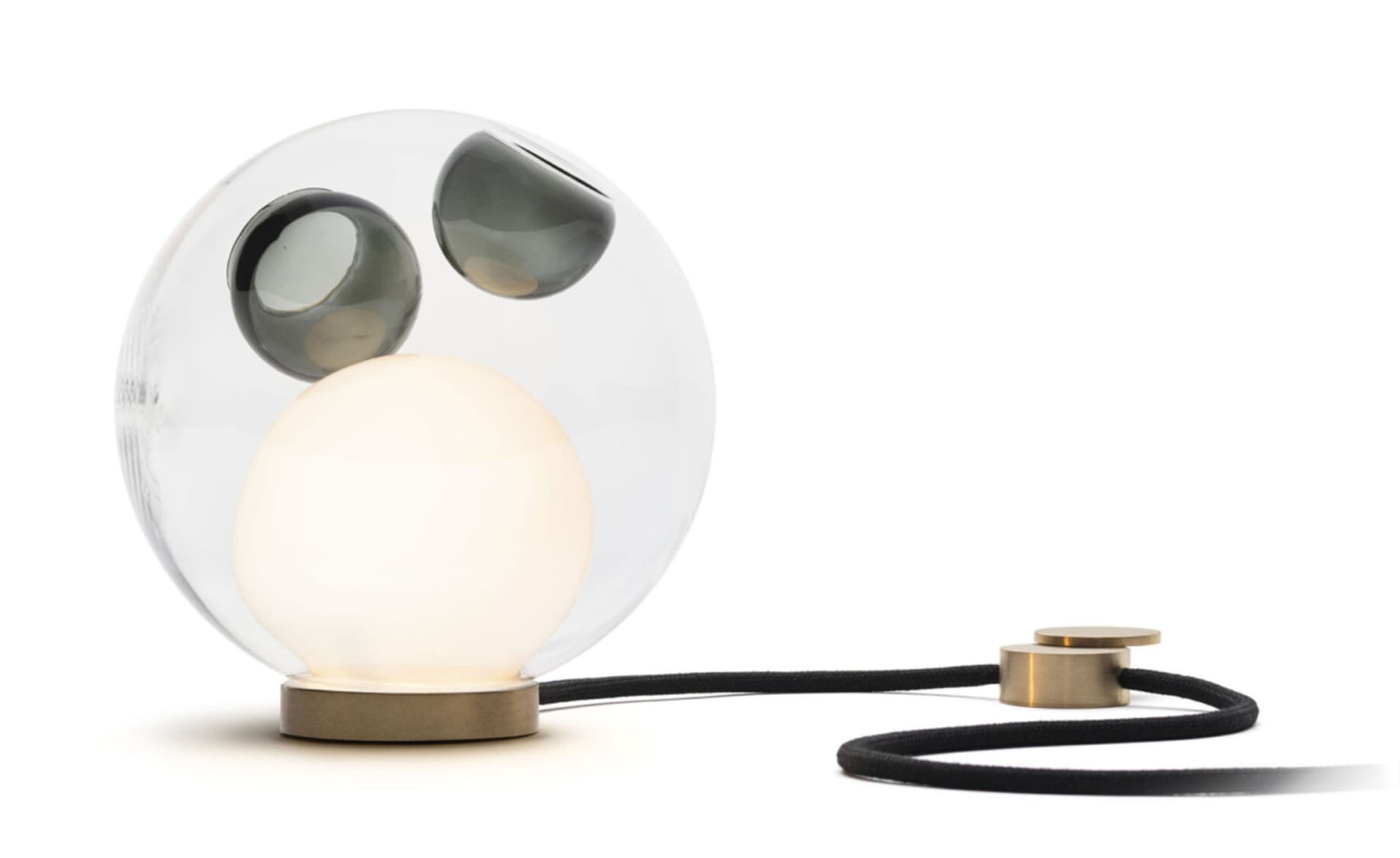Bocci 28t Table Lamp / LED - 2500K / brass / clear with grey 1 inclusions