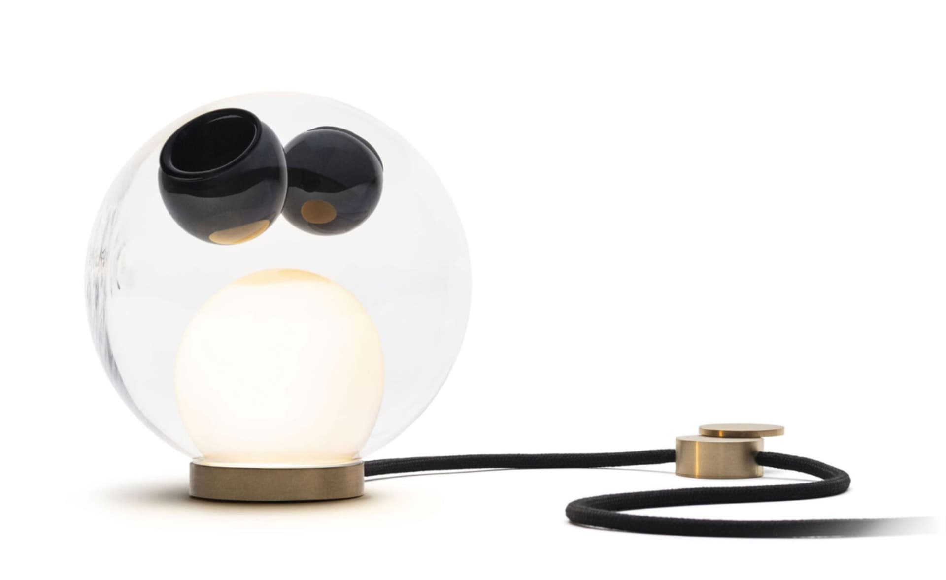 Bocci 28t Table Lamp / LED - 2500K / brass / clear with grey 2 inclusions