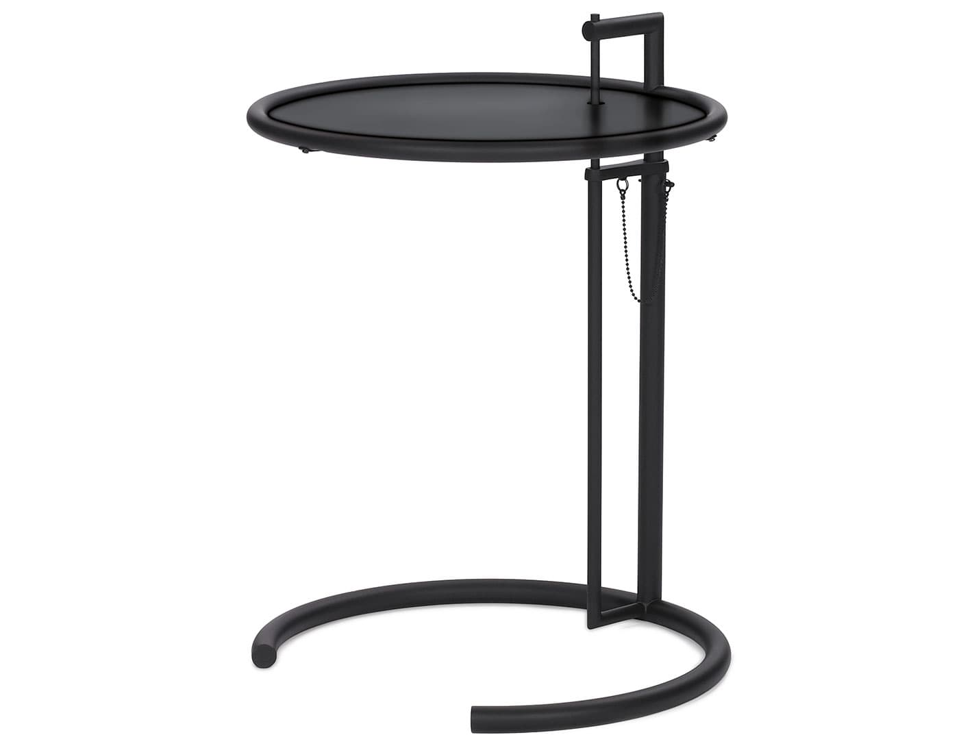 E1027 Adjustable Table 2 pack / black lacquered metal top / black frame