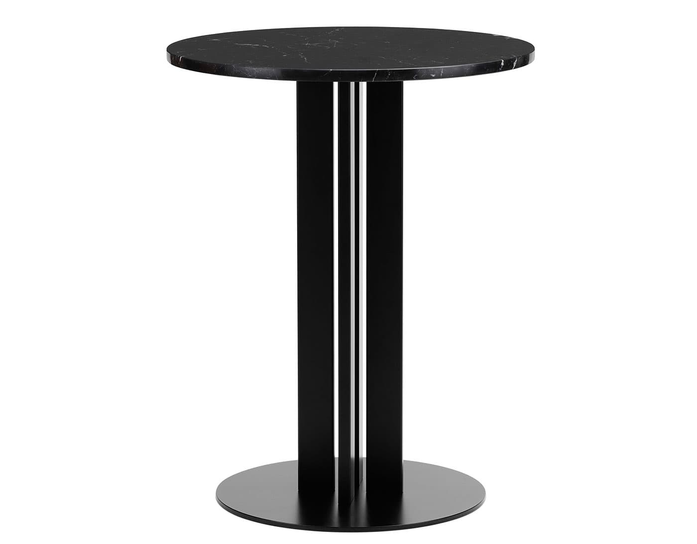 Scala Café Table / round - 23.6" diameter, black marble top