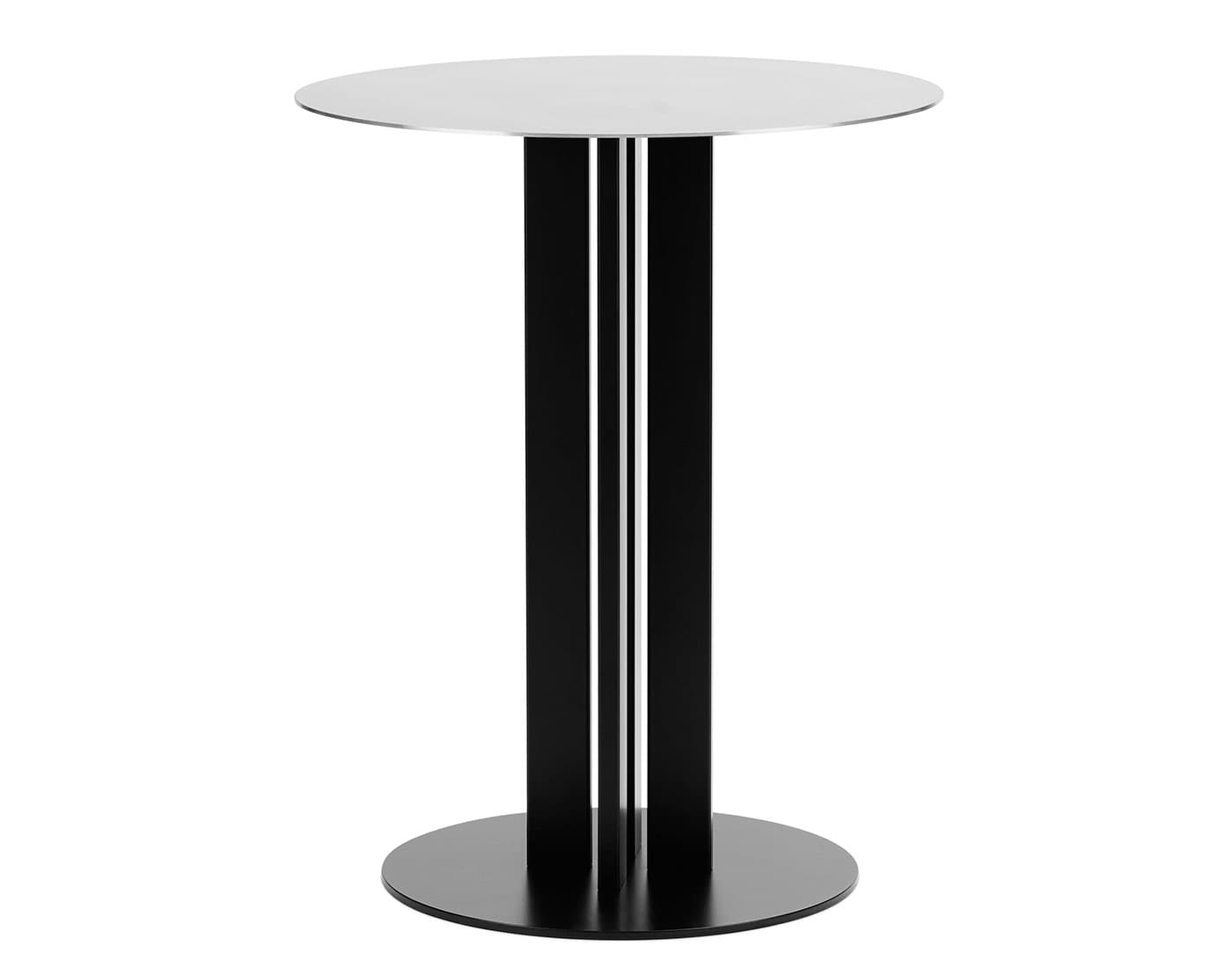 Scala Café Table / round - 23.6" diameter, brushed stainless steel top