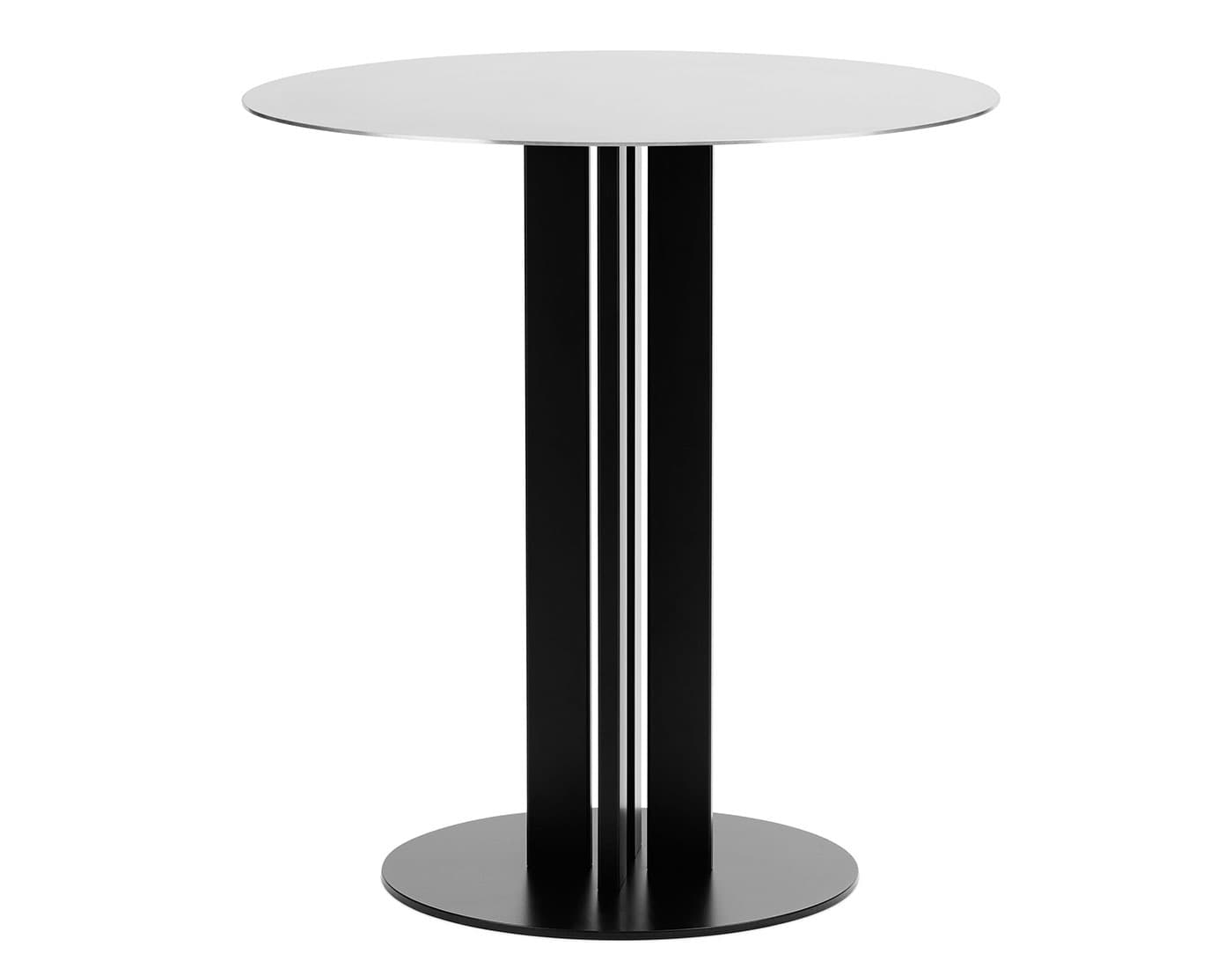 Scala Café Table / round - 27.6" diameter, brushed stainless steel top