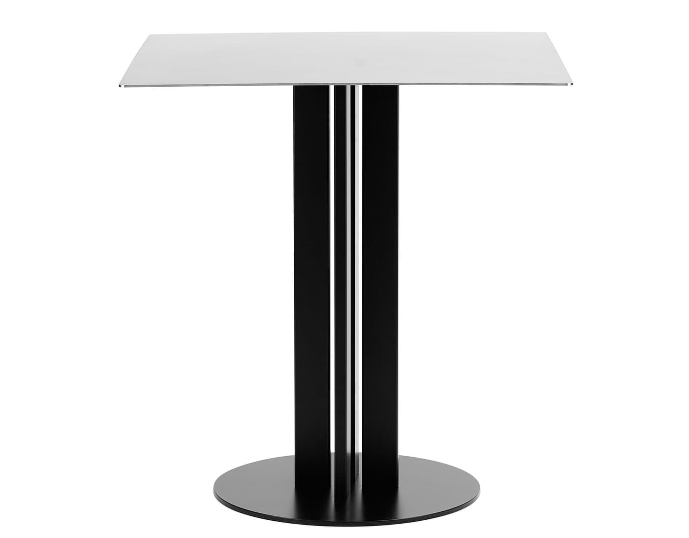 Scala Café Table / square - 27.6" x 27.6", brushed stainless steel top