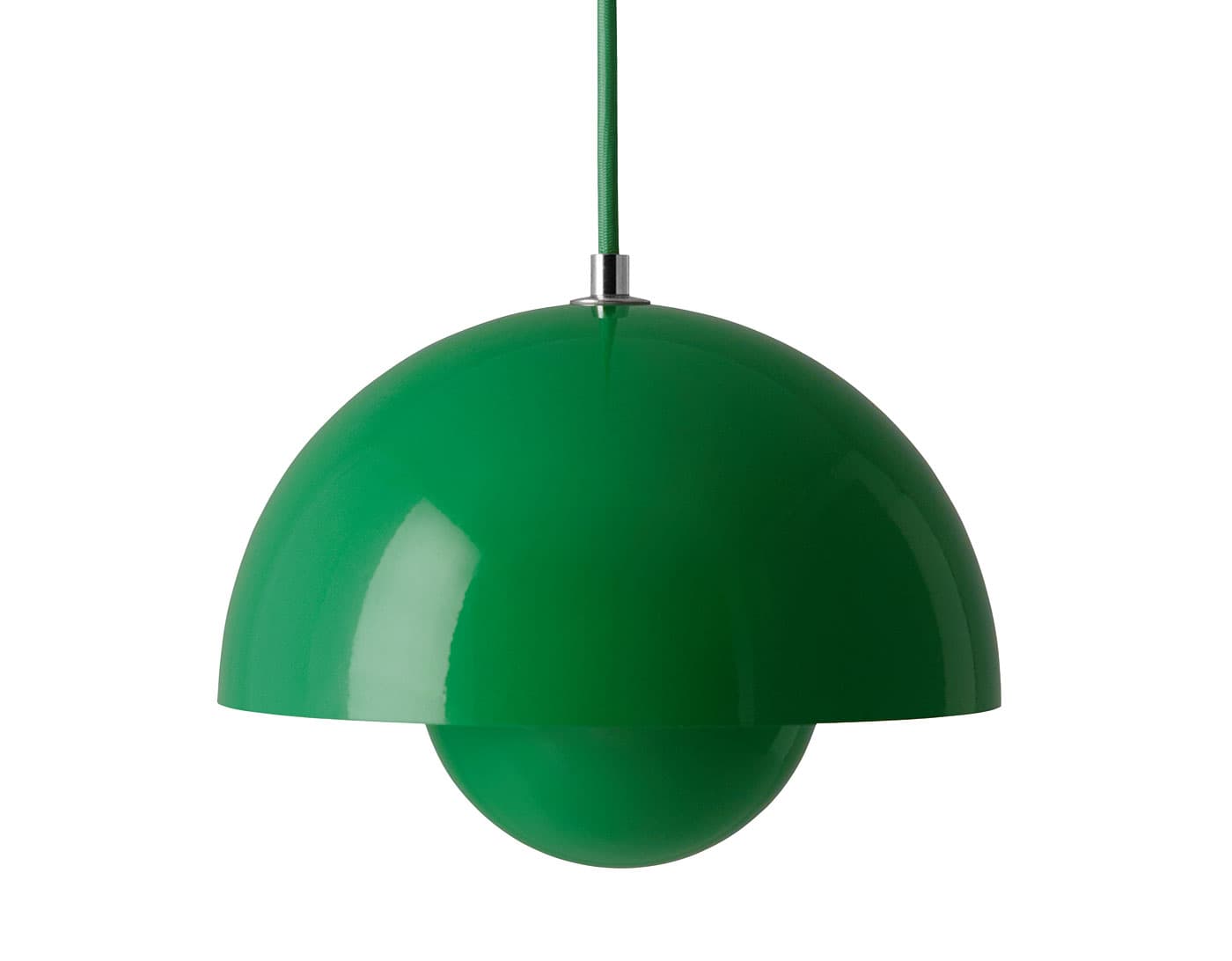 Flowerpot VP1 Pendant Lamp / signal green / matching cord