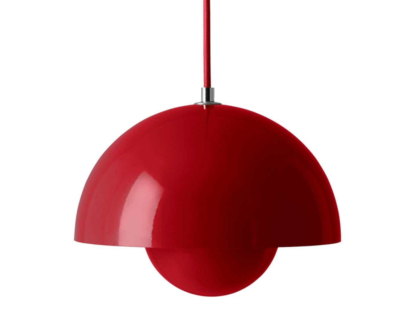 Flowerpot VP1 Pendant Lamp / vermillion red / matching cord