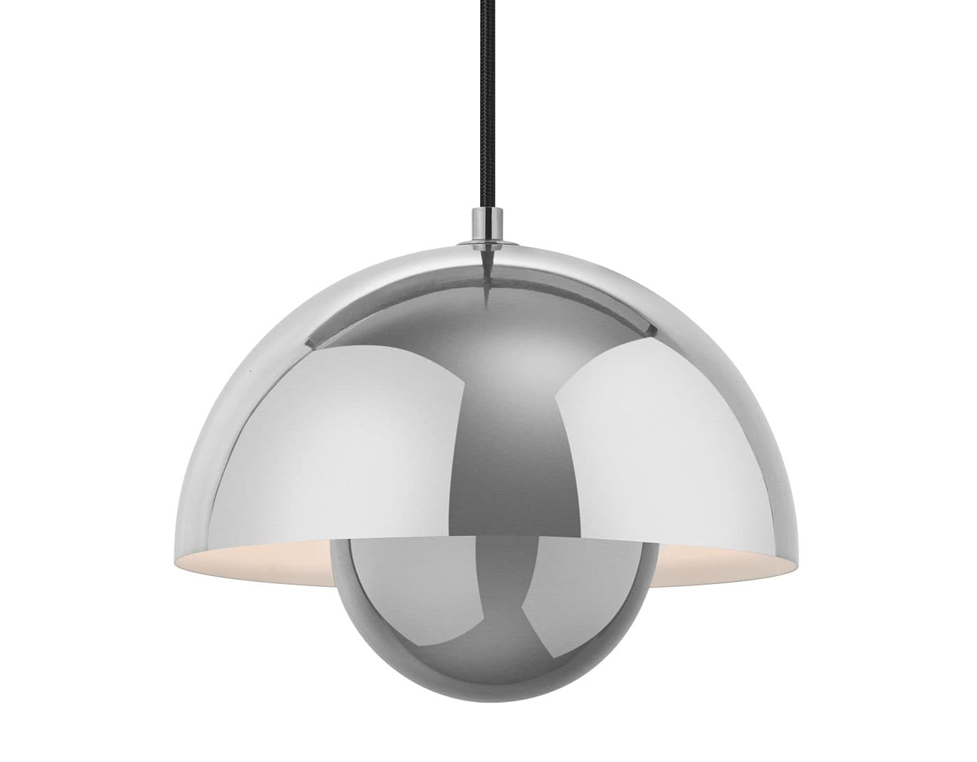 Flowerpot VP1 Pendant Lamp / chrome plated / black cord