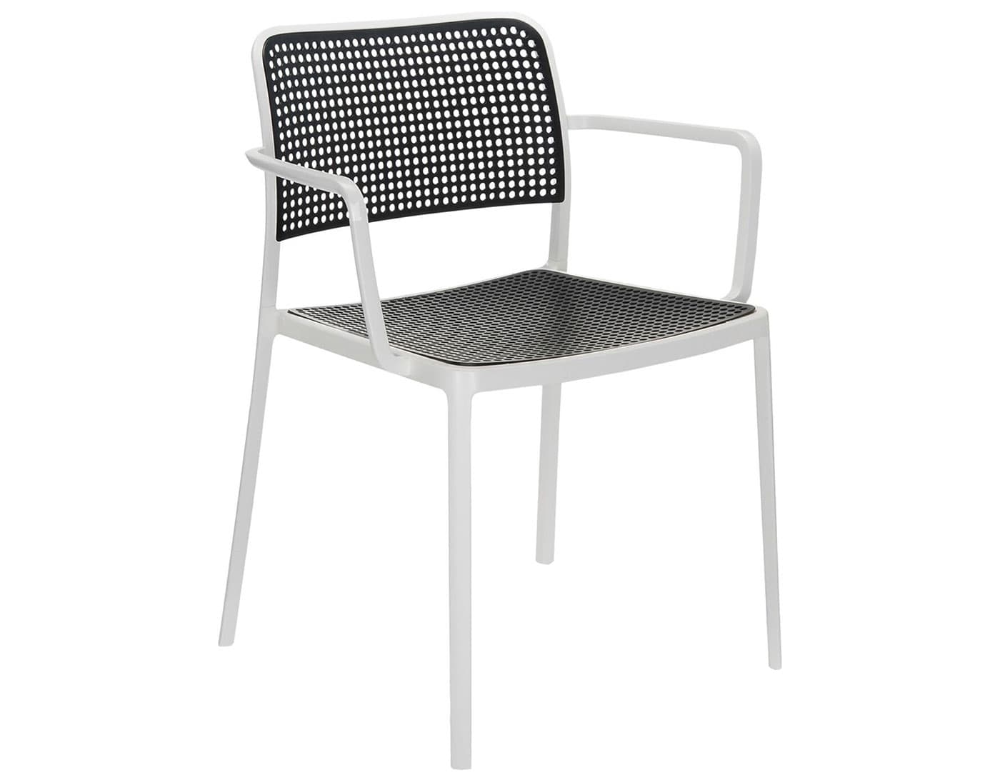audrey armchair 2 pack / black seat / white frame