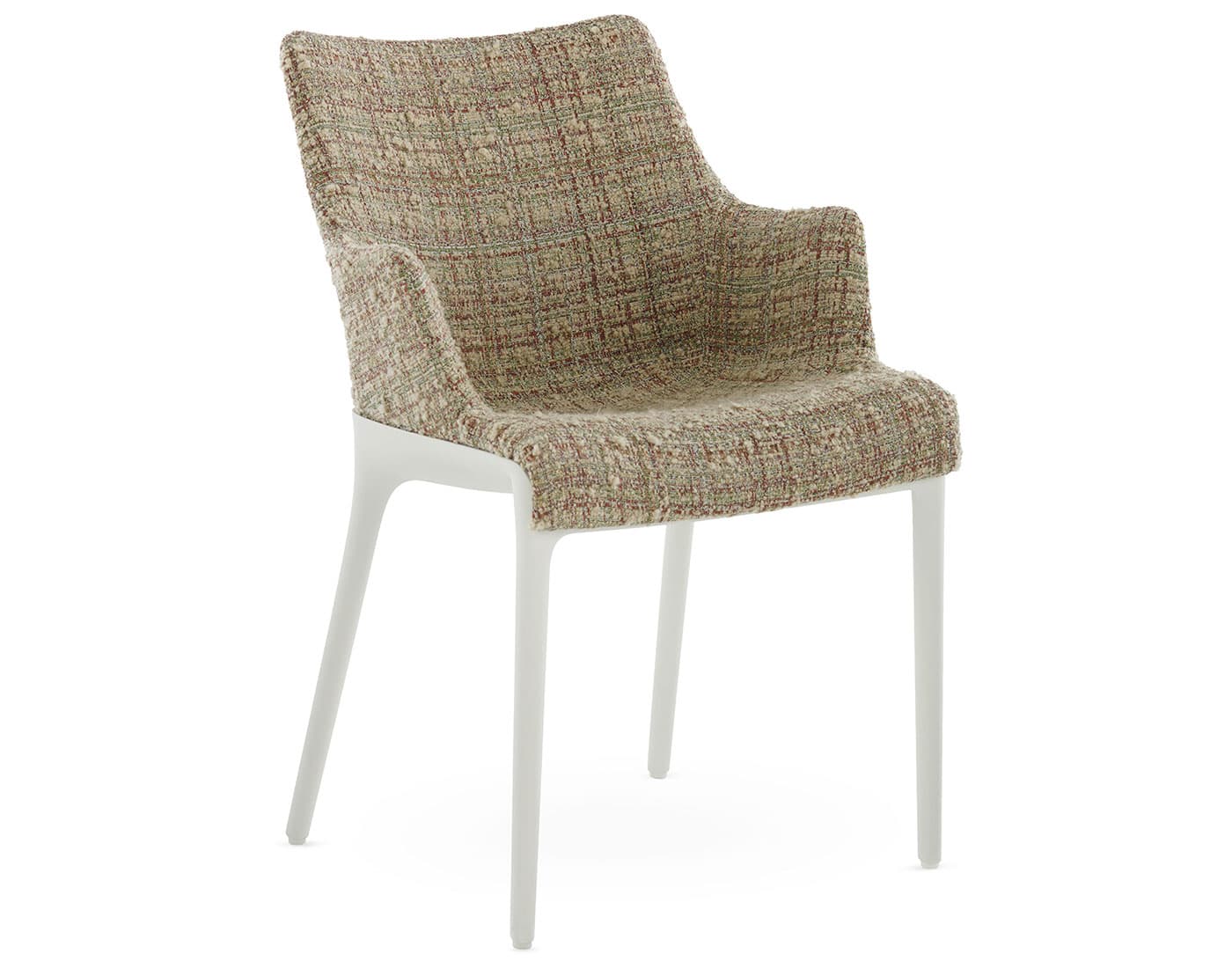 Eleganza Nia Chair / peony plain - cream bouclé / white frame