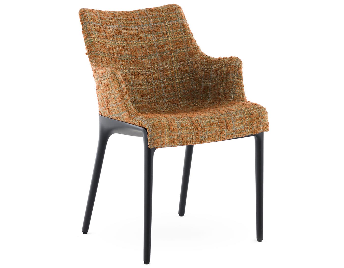 Eleganza Nia Chair / peony plain - orange bouclé / black frame