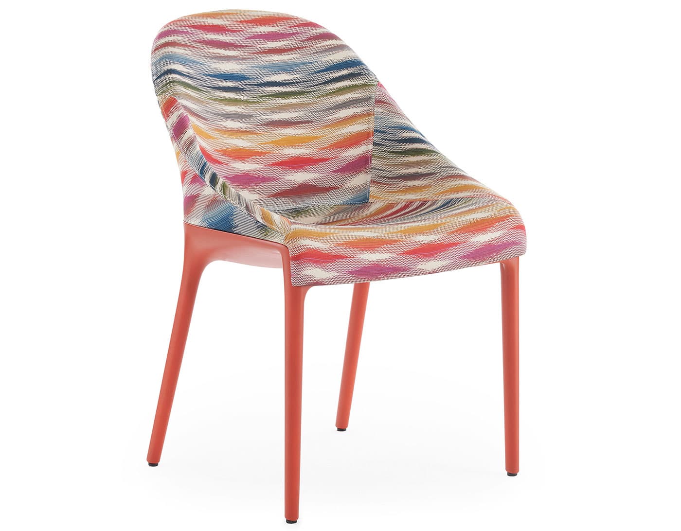 Eleganza Ela Chair / missoni - color white / red frame