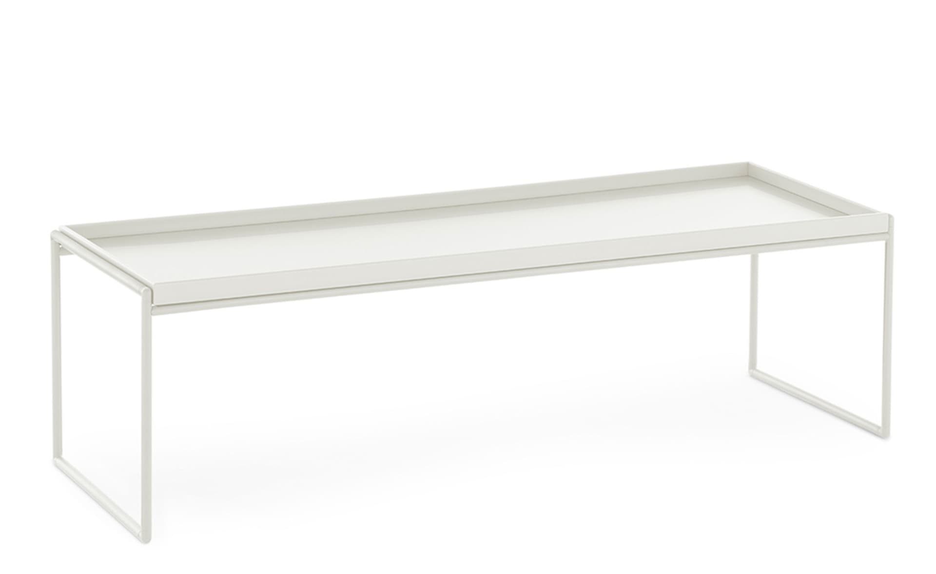 Trays Coffee Table / rectangle - 47.2" x 15.75" / glossy white trays / matte white frame