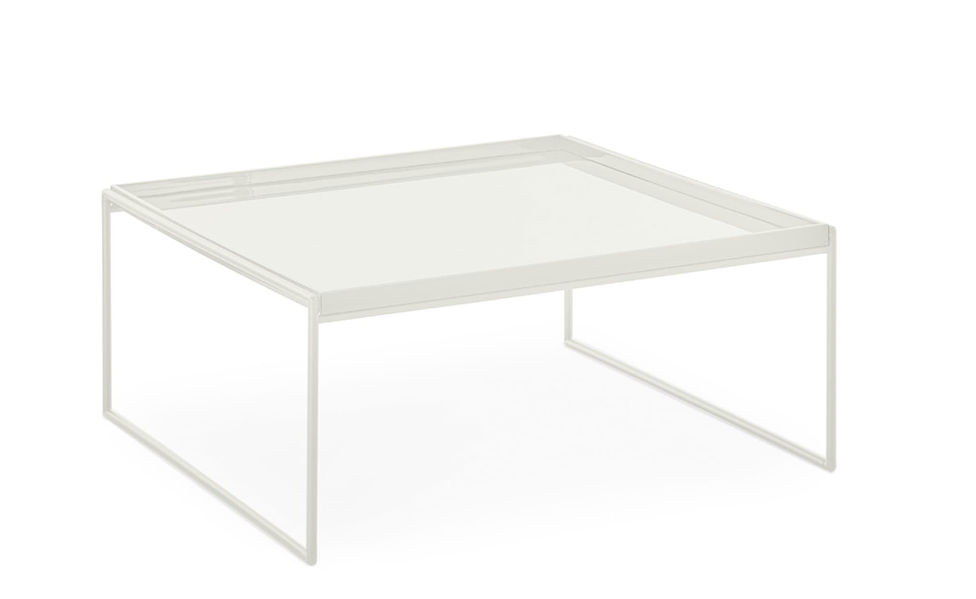 Trays Coffee Table / square - 31.5" x 31.5" / glossy white trays / matte white frame