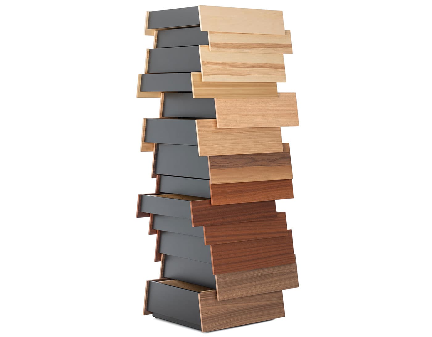 Stack Storage Unit / 13 drawer - wood veneer